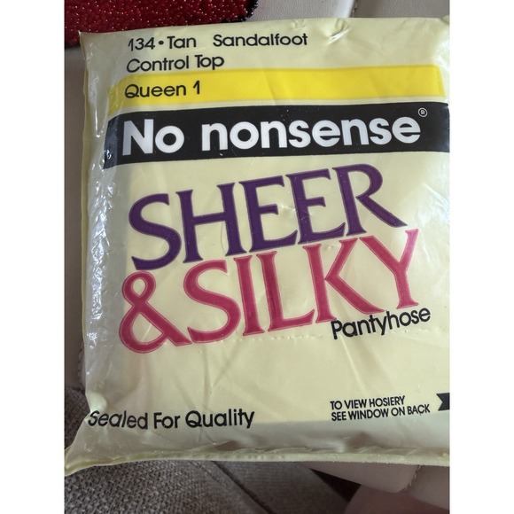 no nonsense Accessories - Vintage No Nonsense Sheer and Silky Queen 1 Tan Sandalfoot #134 Pantyhose Tights